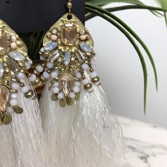 ‼️ Rhinestone Diamond Tassel Drop Earrings Boho - Picture 3 of 6